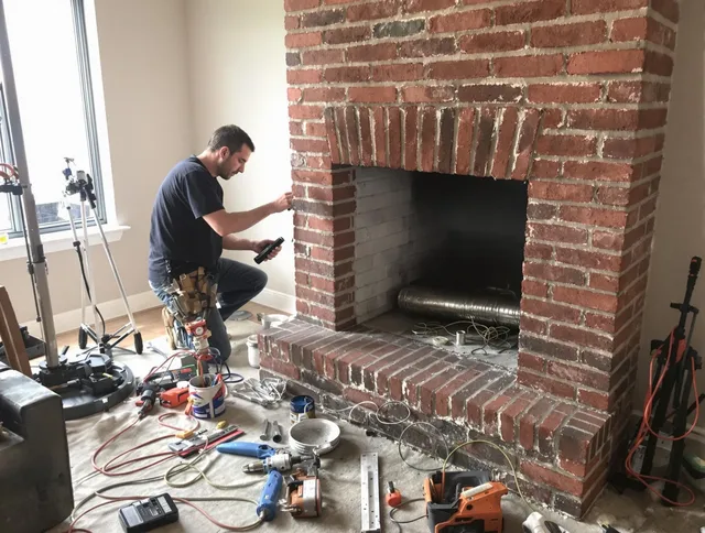 New Britain Chimney Sweep specialist finalizing chimney liner service in New Britain, CT