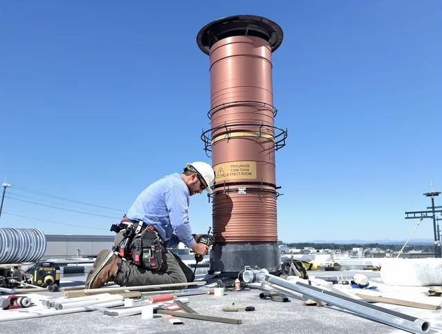 Installed chimney liner by New Britain Chimney Sweep in New Britain, CT