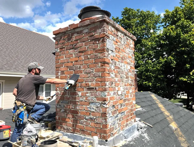 Completed chimney rebuild by New Britain Chimney Sweep in New Britain, CT