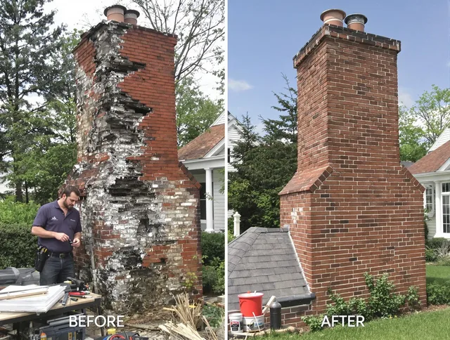 New Britain Chimney Sweep performing a full chimney restoration in New Britain, CT