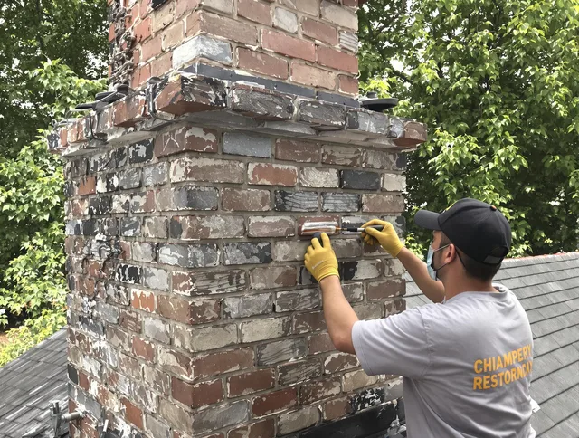 In-progress chimney restoration by New Britain Chimney Sweep in New Britain, CT