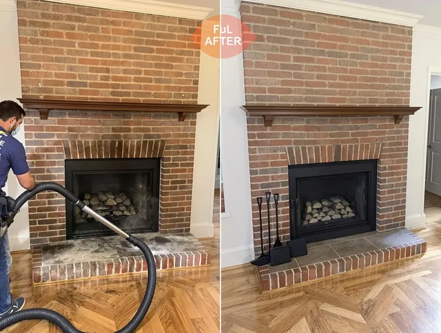 New Britain Chimney Sweep carefully sanitizing a fireplace in New Britain, CT
