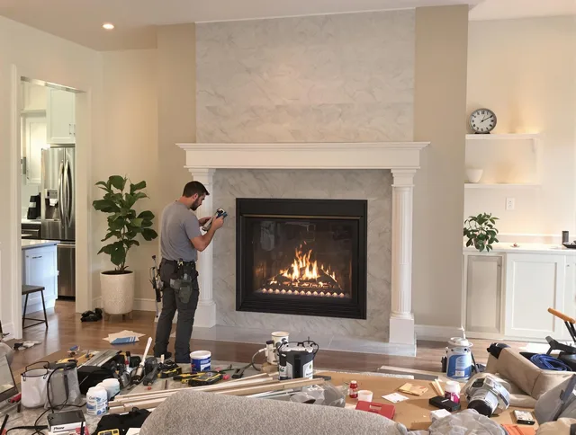 Newly installed fireplace by New Britain Chimney Sweep in New Britain, CT